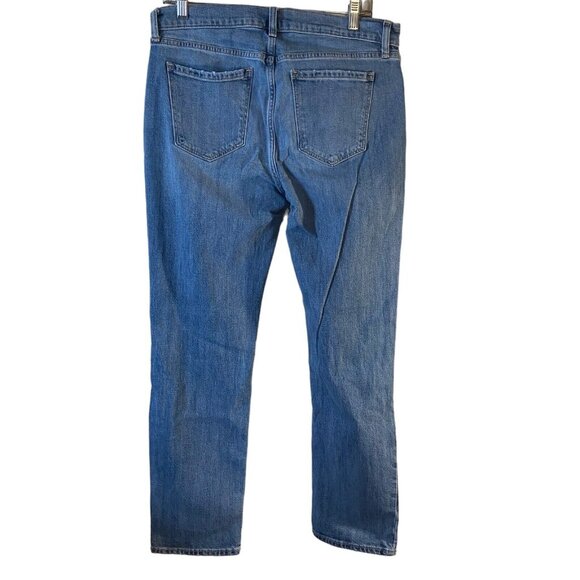 Old Navy Boyfriend Women Blue Distressed Ripped Jeans Standards Mid Rise Size 8 - Picture 4 of 13